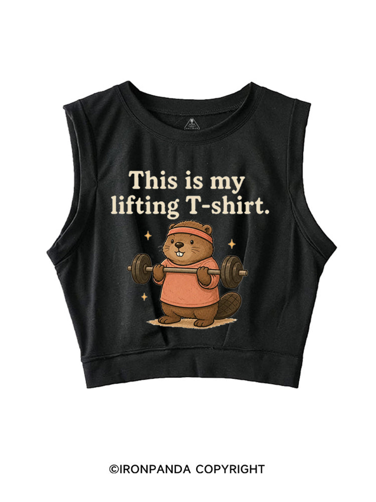 THIS IS MY LIFTING T-SHIRT SLEEVELESS CROP TOPS