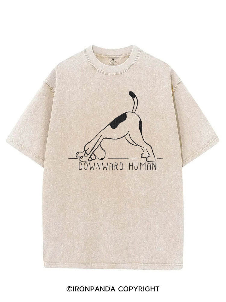 Downward Human Cute Dog VINTAGE GYM SHIRT