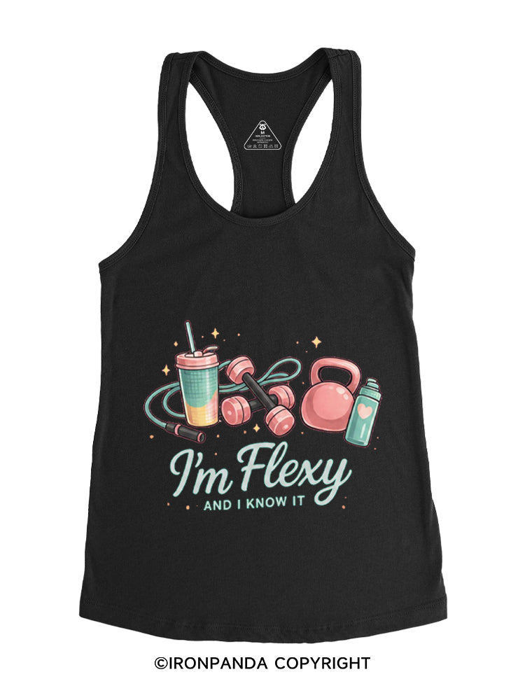 I'm Flexy And I Know It Gym Gym Racerback Tank