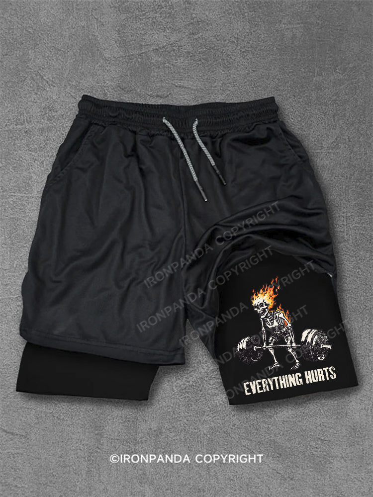 Everything Hurts Skeleton Performance Training Shorts