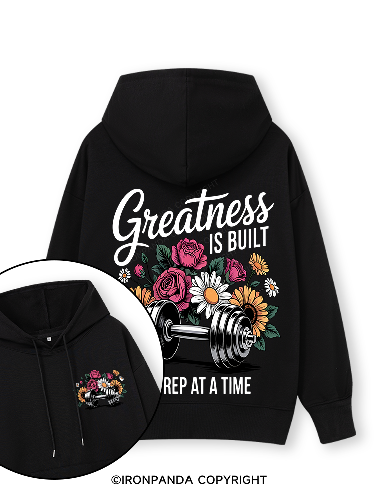GREATNESS IS BUILT ONE REP AT A TIME  COLOR Double-Sided Printed Classic Gym Hoodie