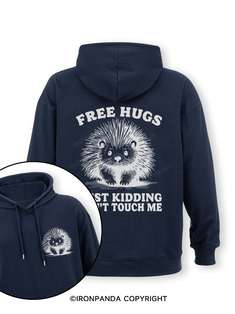 Free Hugs Just Kidding Don't Touch Me Lion Double-Sided Printed Classic Gym Hoodie