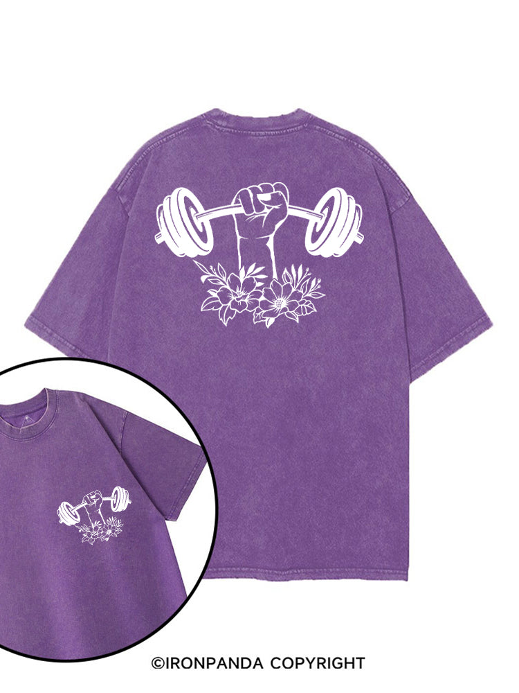 FLOWER POWERLIFTING printed Gym Shirt