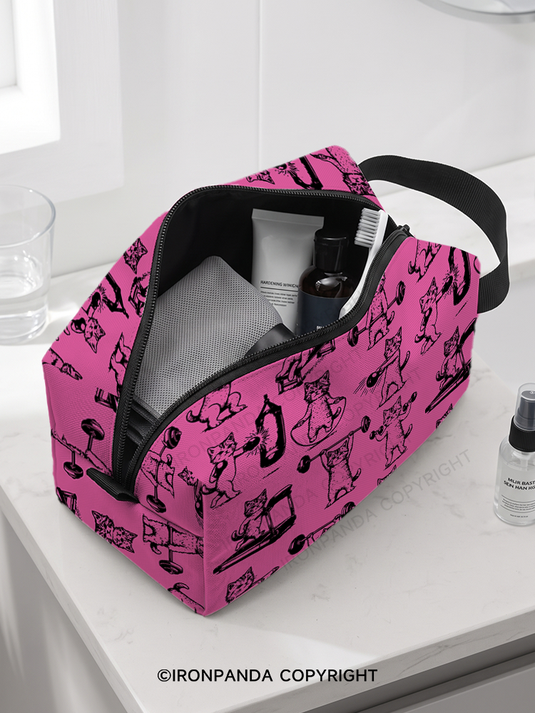 Fitness Kittens Who Love Lifting Weights Toiletry Bag