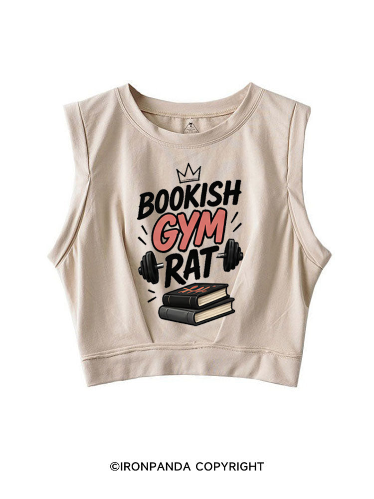 BOOKISH GYM RAT SLEEVELESS CROP TOPS