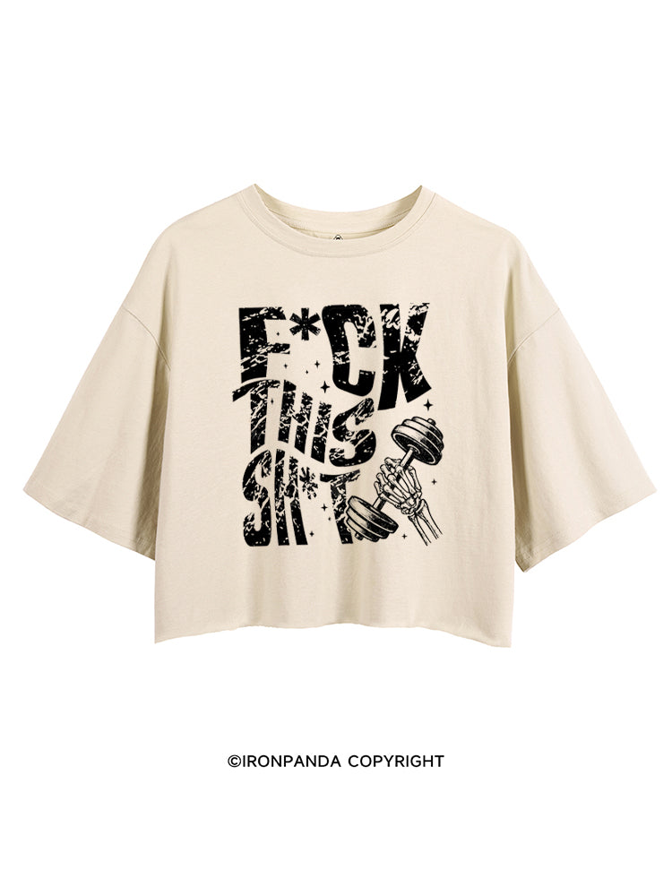 FUCK THIS SHIT GYM SKELETON CROP TOPS