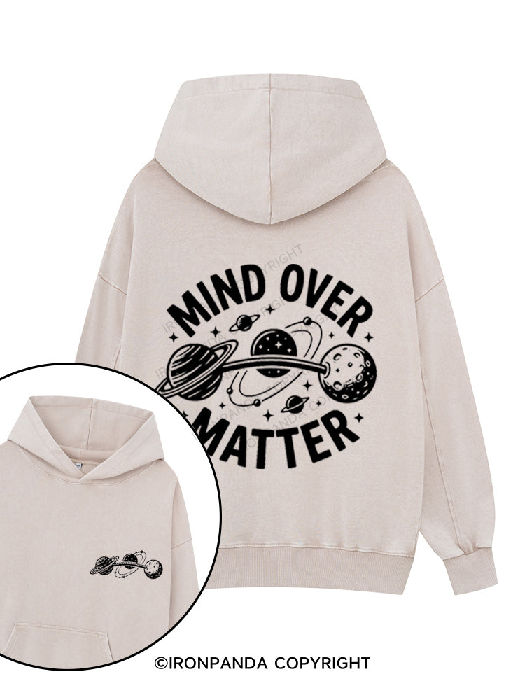 MIND OVER MATTER Printed Washed Gym Hoodie