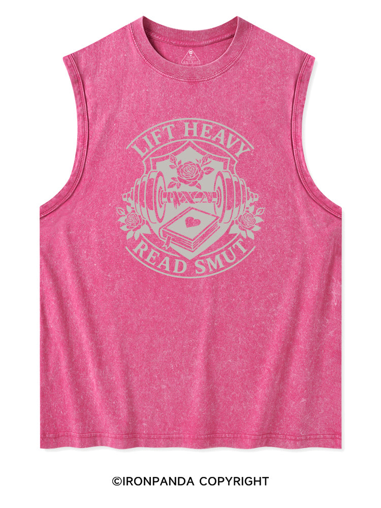 LIFT HEAVY READ SMUT FITNESS Washed Tank