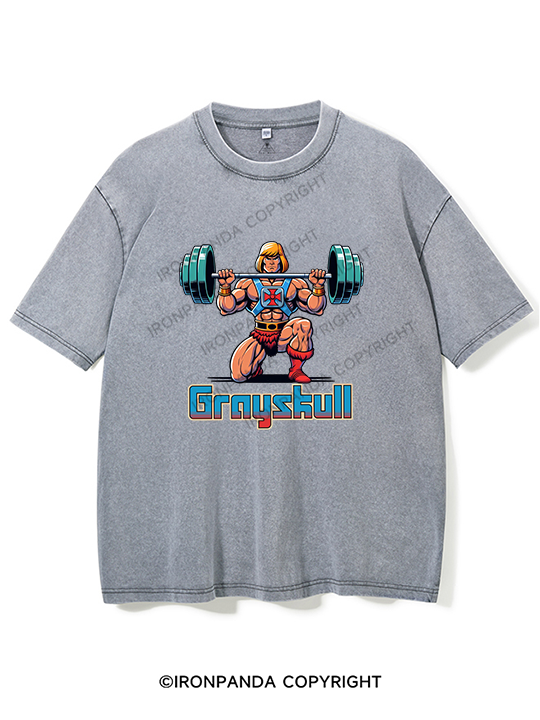 grayskull he man weightliting Washed Gym Shirt