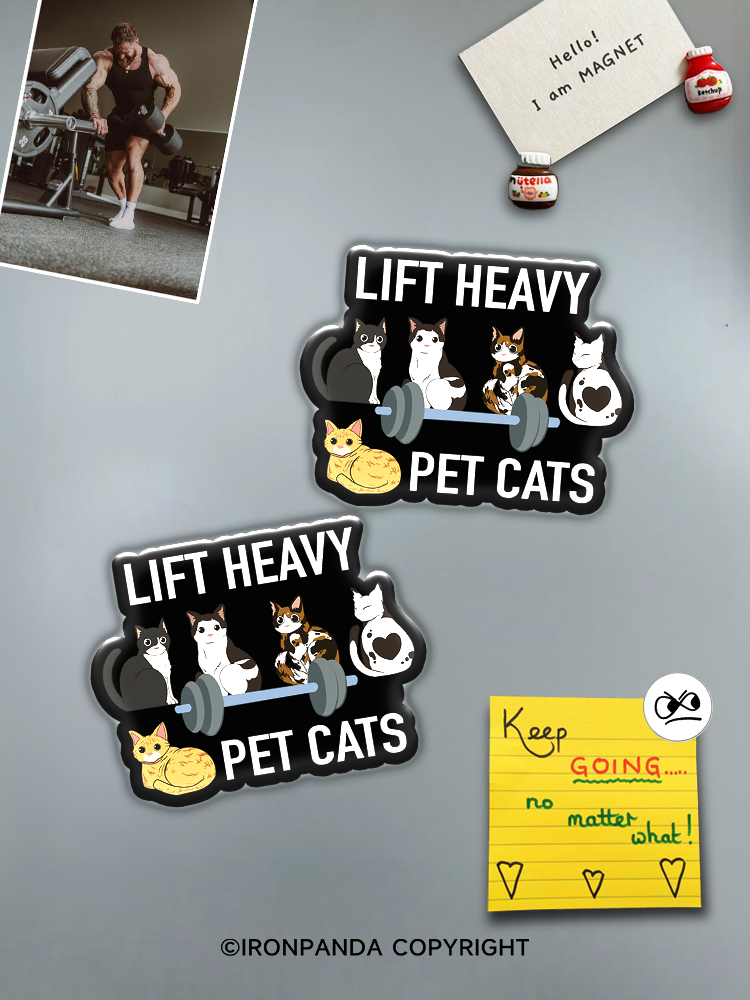 IronPanda LIFT HEAVY PET CATS Fridge Magnet