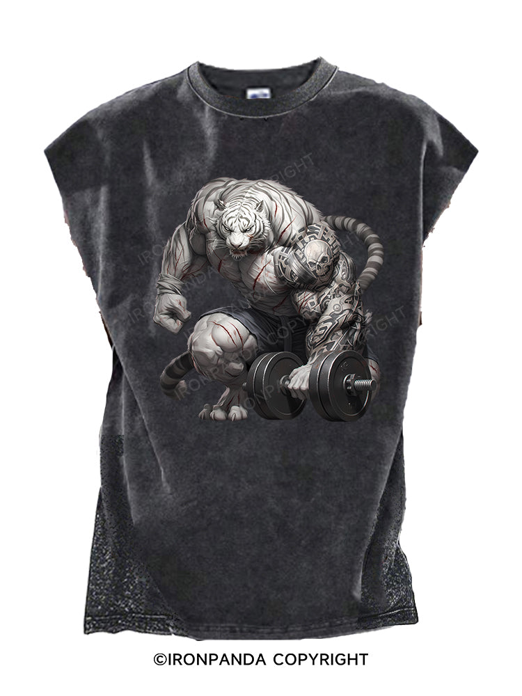 Dumbbell Tiger Cut Off Tank
