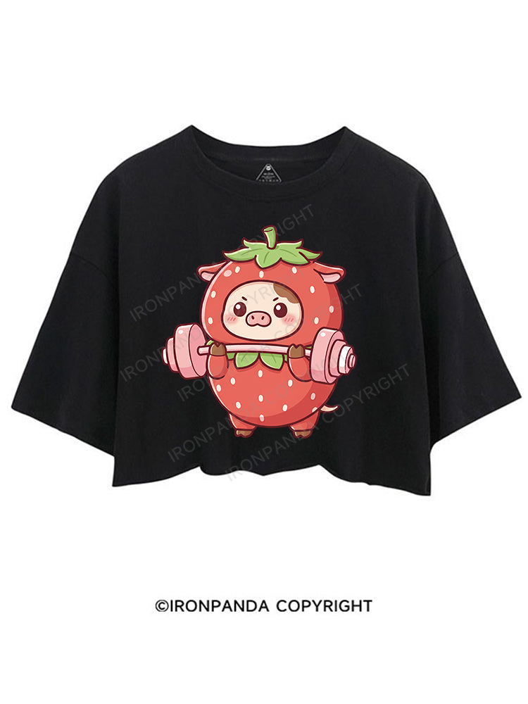 Strawberry Fitness Piggy CROP TOPS