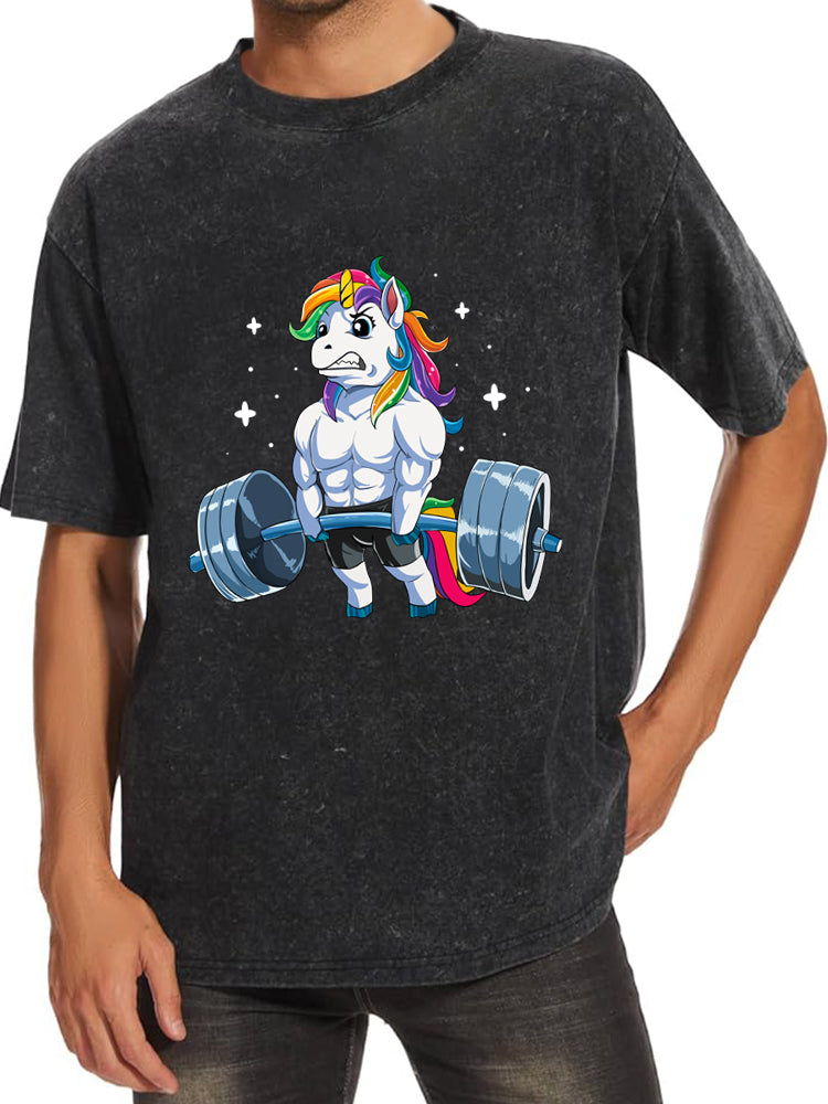 Weightlifting Unicorn Washed Gym Shirt