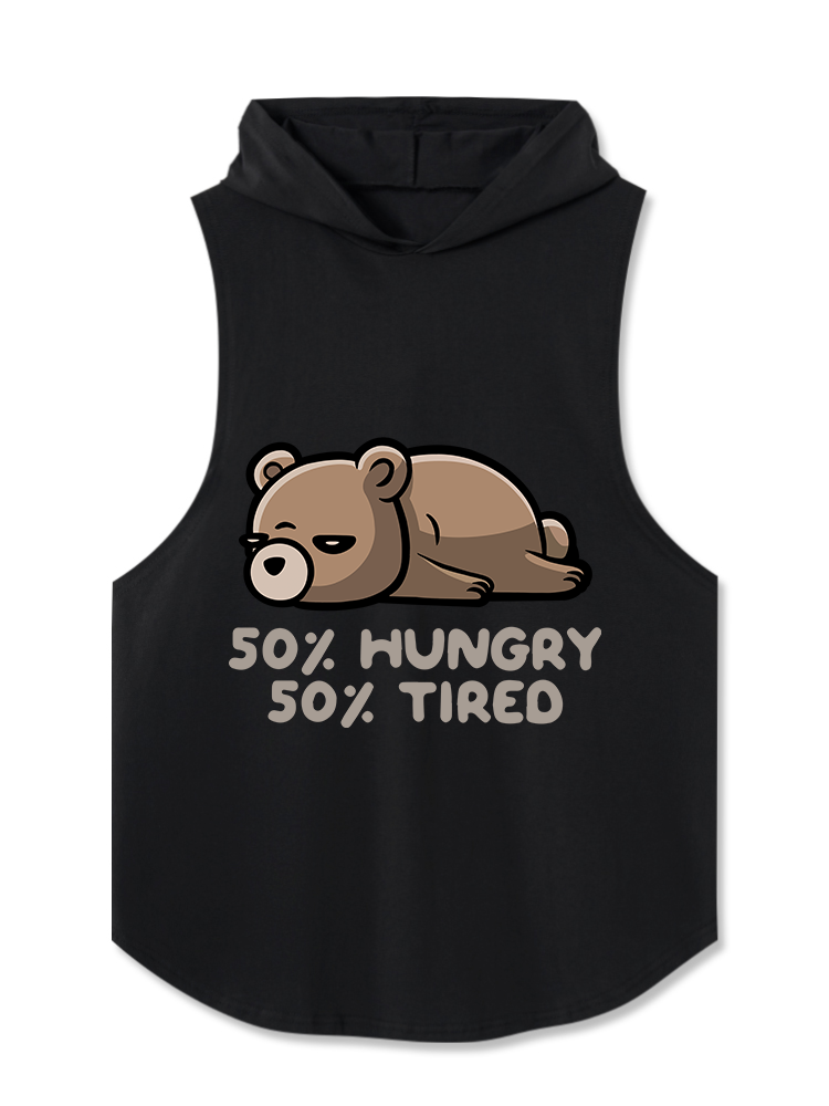 50% Hungry 50% Tired Hooded Tank
