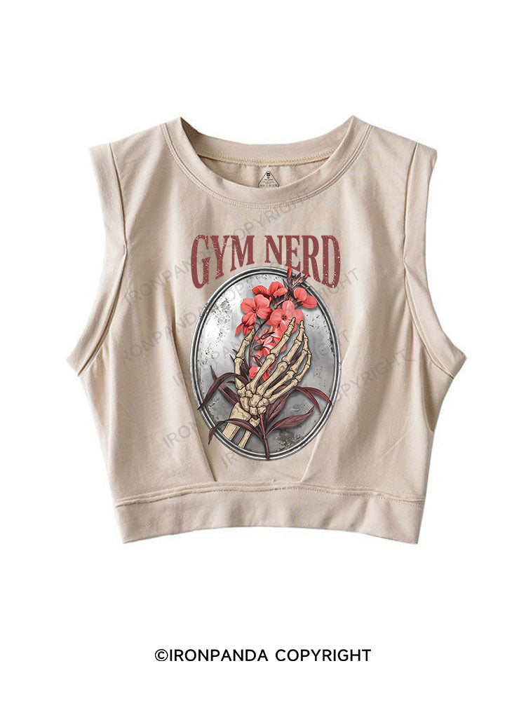 GYM NERD SLEEVELESS CROP TOPS