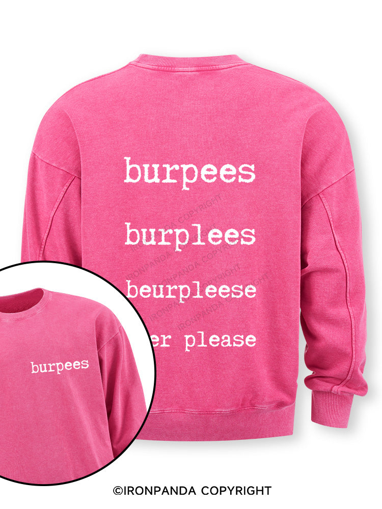 Burpees Double-Sided Printed Washed Sweatshirt