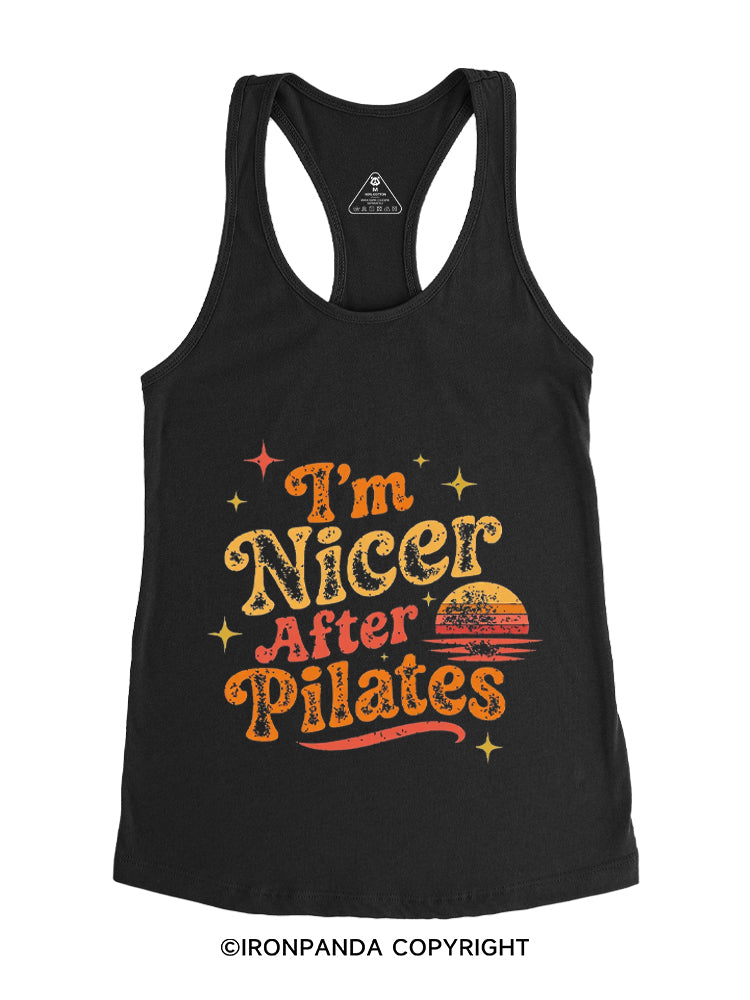 I'M NICER AFTER PILATES GYM Gym Racerback Tank
