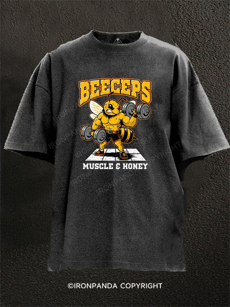 BEECEPS MUSCLE & HONEY Washed Gym Shirt