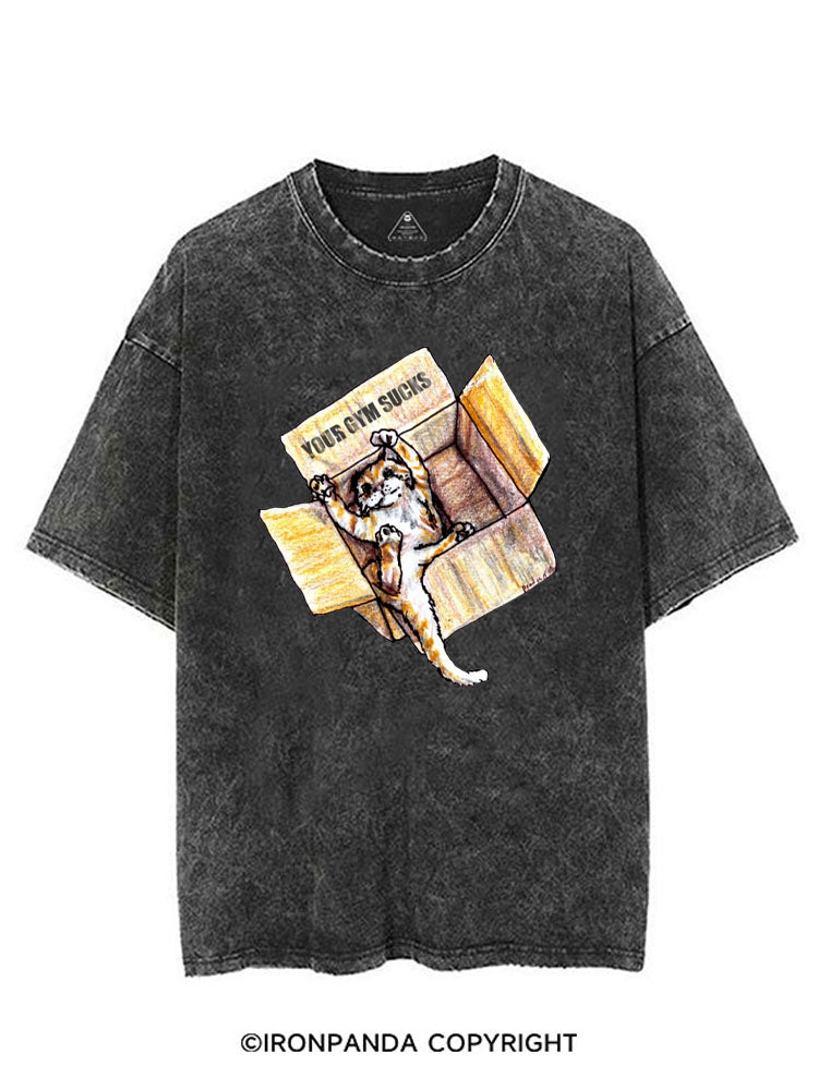 YOUR GYM SUCKS CUTE CAT VINTAGE GYM SHIRT