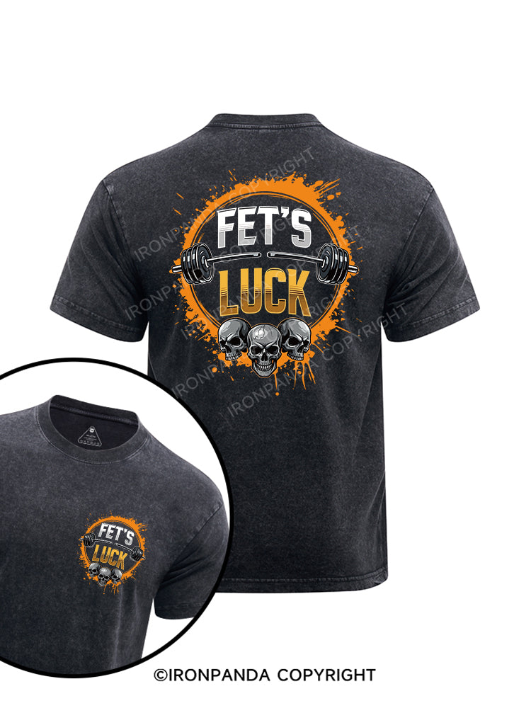 FET’S LUCK printed Washed Gym Shirt