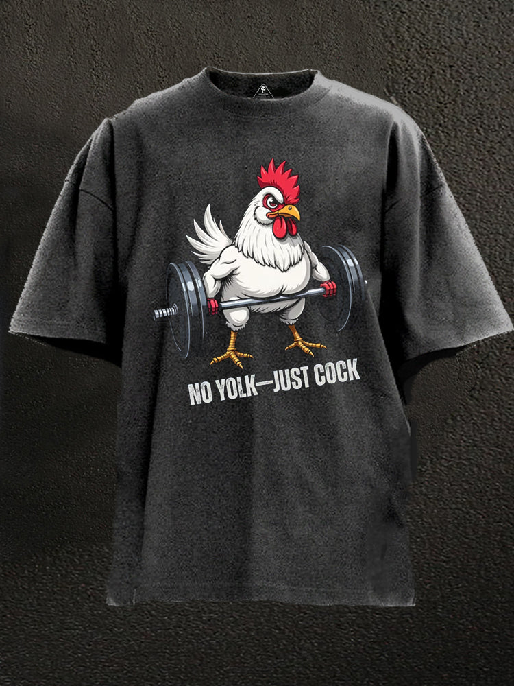 Chicken Lifting Weights Washed Gym Shirt