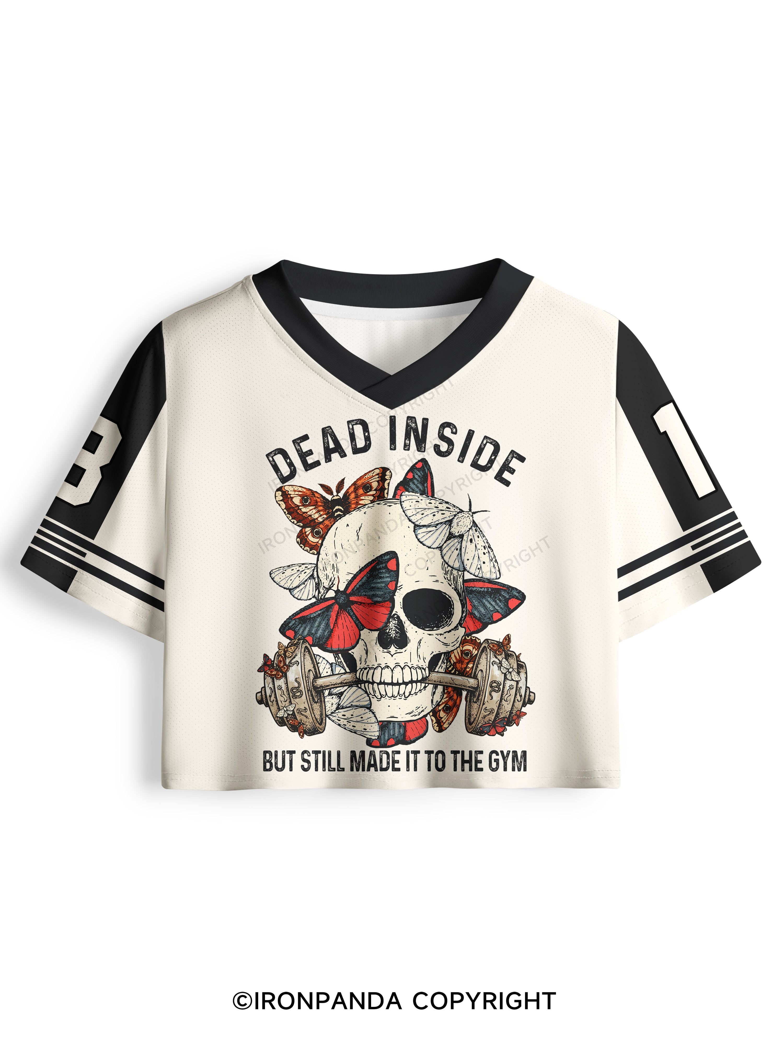 DEAD INSIDE BUT STILL MADE IT TO THE GYM SKELETON Pro Mesh Jersey