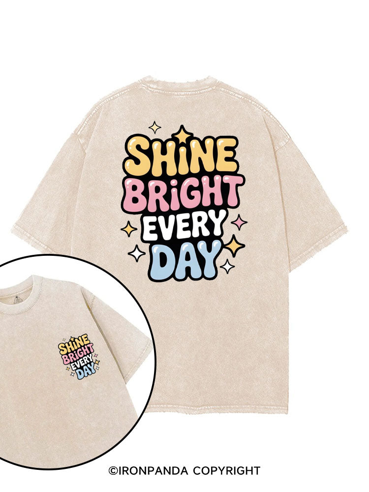 SHINE BRIGHT EVERY DAY printed Gym Shirt