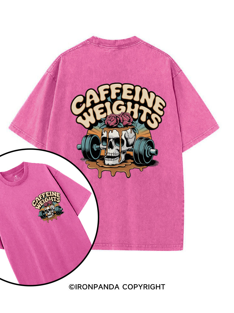 Caffeine weights skeleton printed Gym Shirt