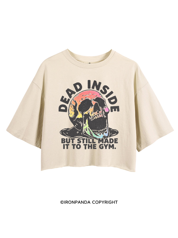 DEAD INSIDE BUT STILL MADE IT TO THE GYM COLORFUL SKULL CROP TOPS