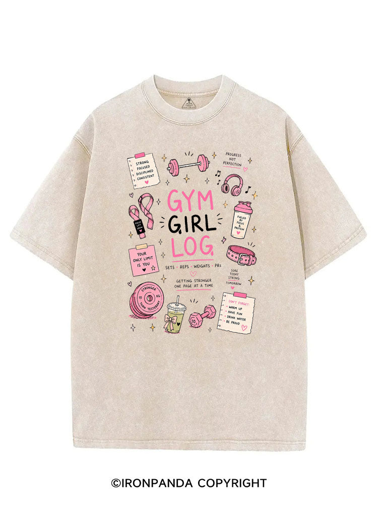 GYM GIRL LOG SETS REPS WEIGHTS PRS VINTAGE GYM SHIRT
