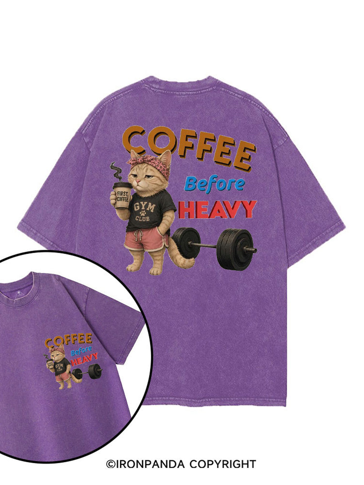 COFFEE BEFORE HEAVY GYM CLUB printed Gym Shirt