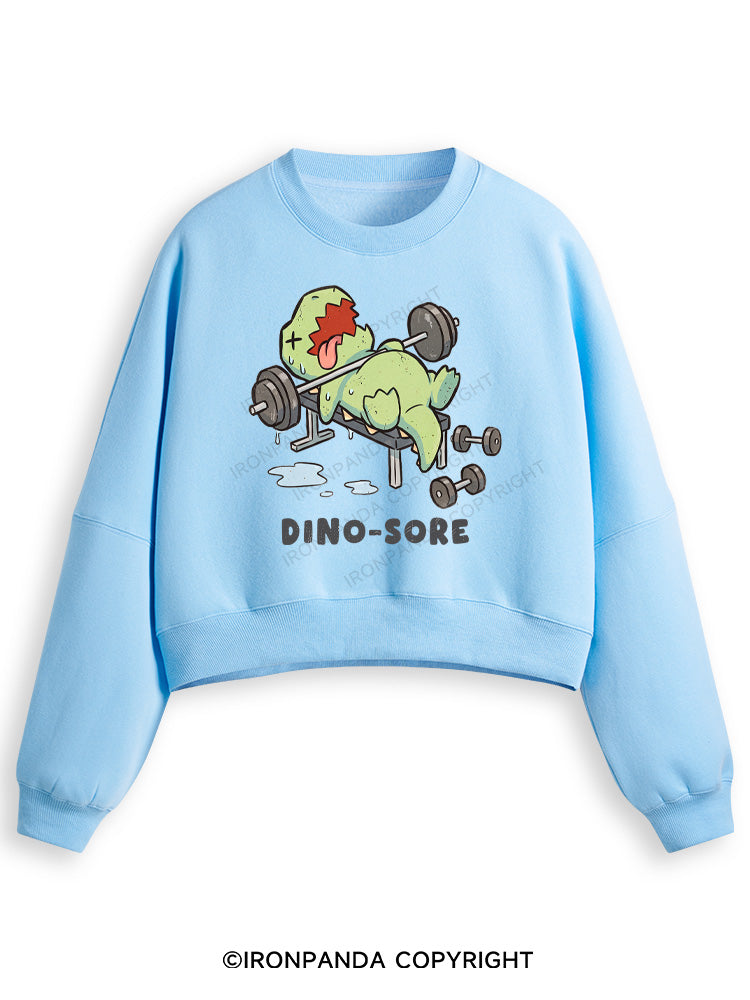 DINO-SORE FUNNY Fleece Crop Sweatshirt