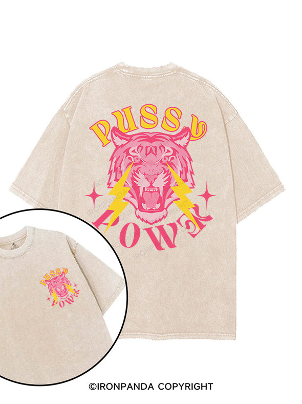 PUSSY POWER printed Gym Shirt