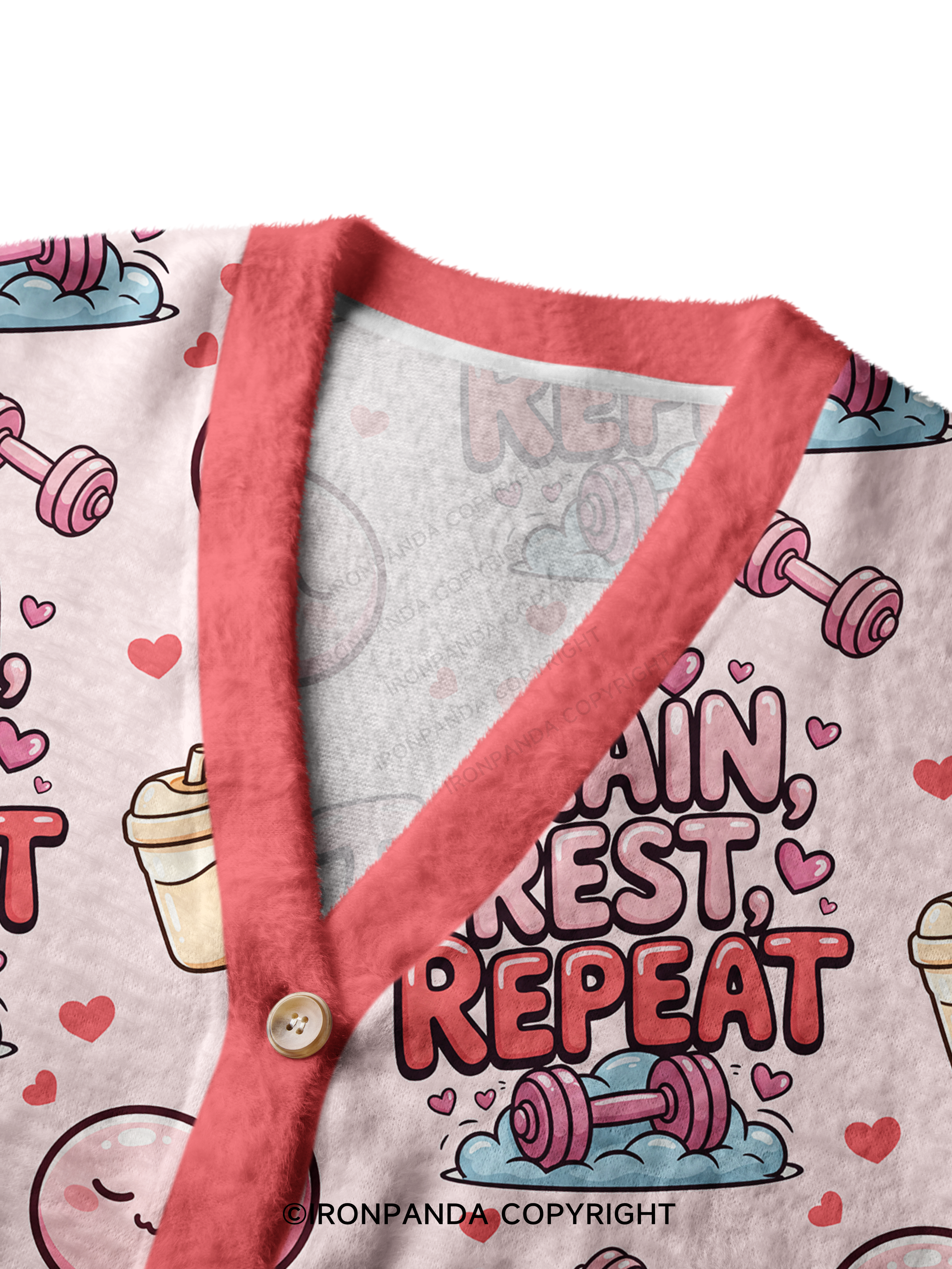 TRAIN, REST, REPEAT Crop Ugly Cardigan Sweater