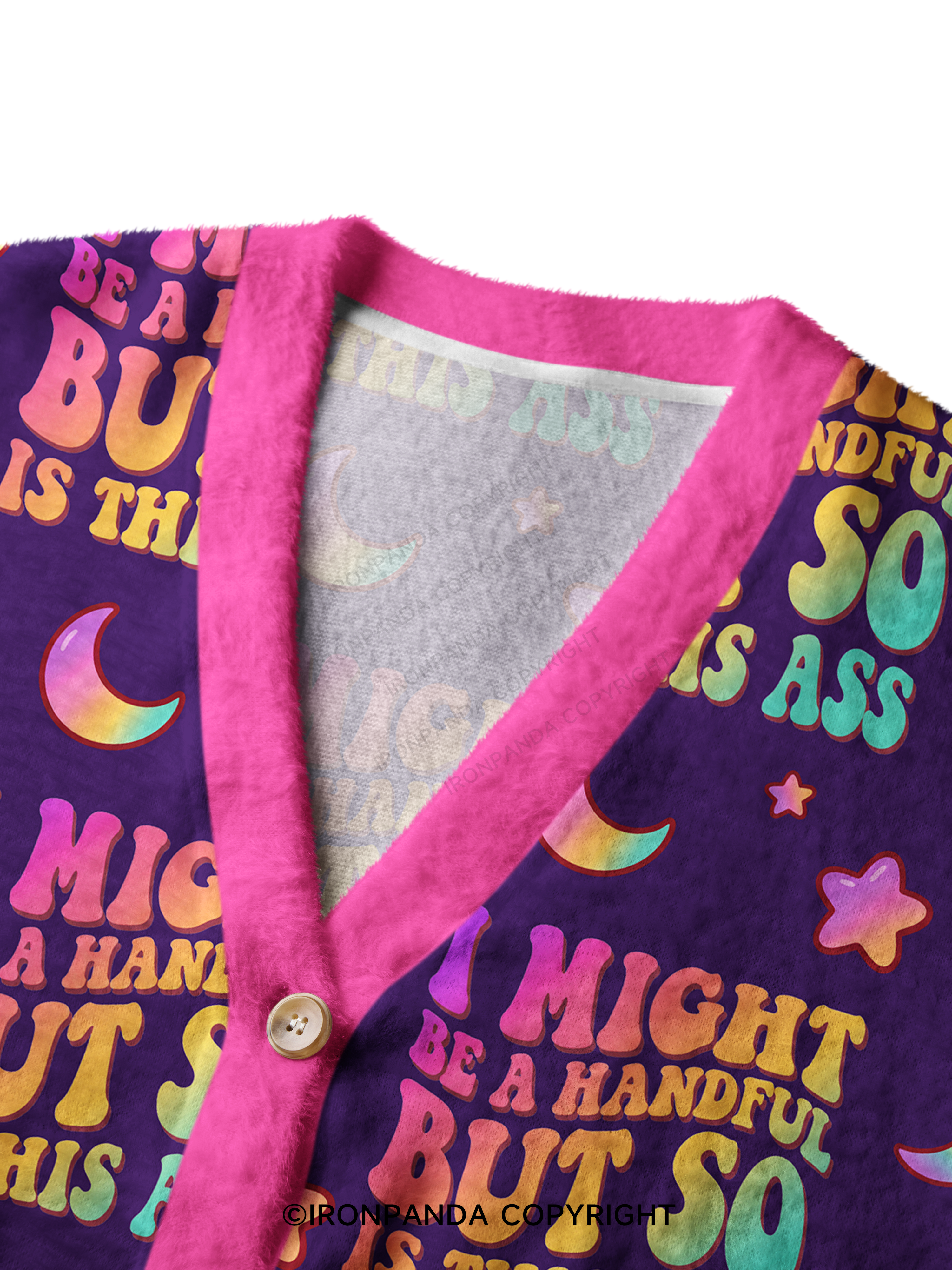 I MIGHT BE A HANDFUL BUT SO IS THIS ASS GYM Crop Ugly Cardigan Sweater