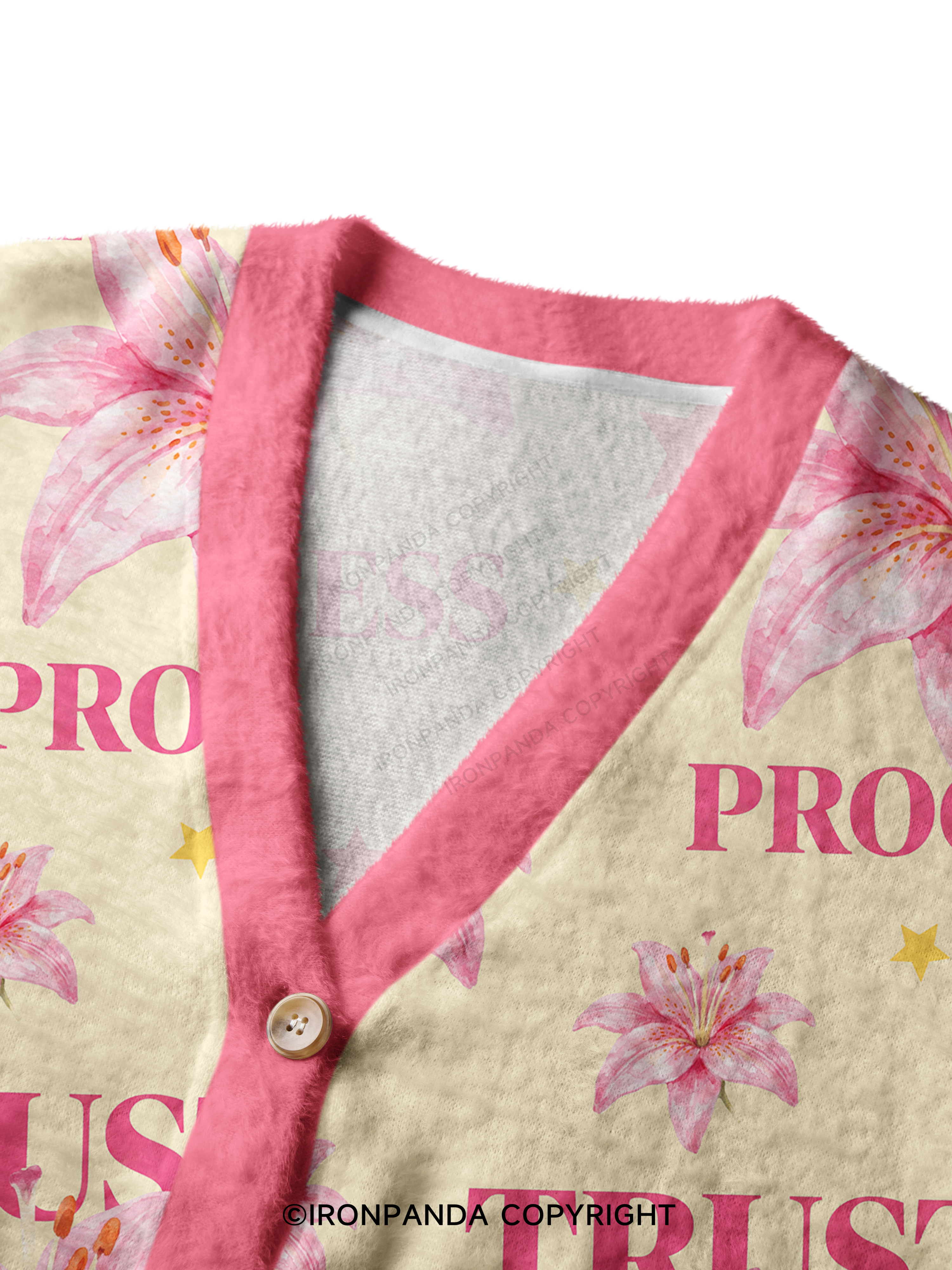 TRUST THE PROCESS GYM FLOWER Crop Ugly Cardigan Sweater