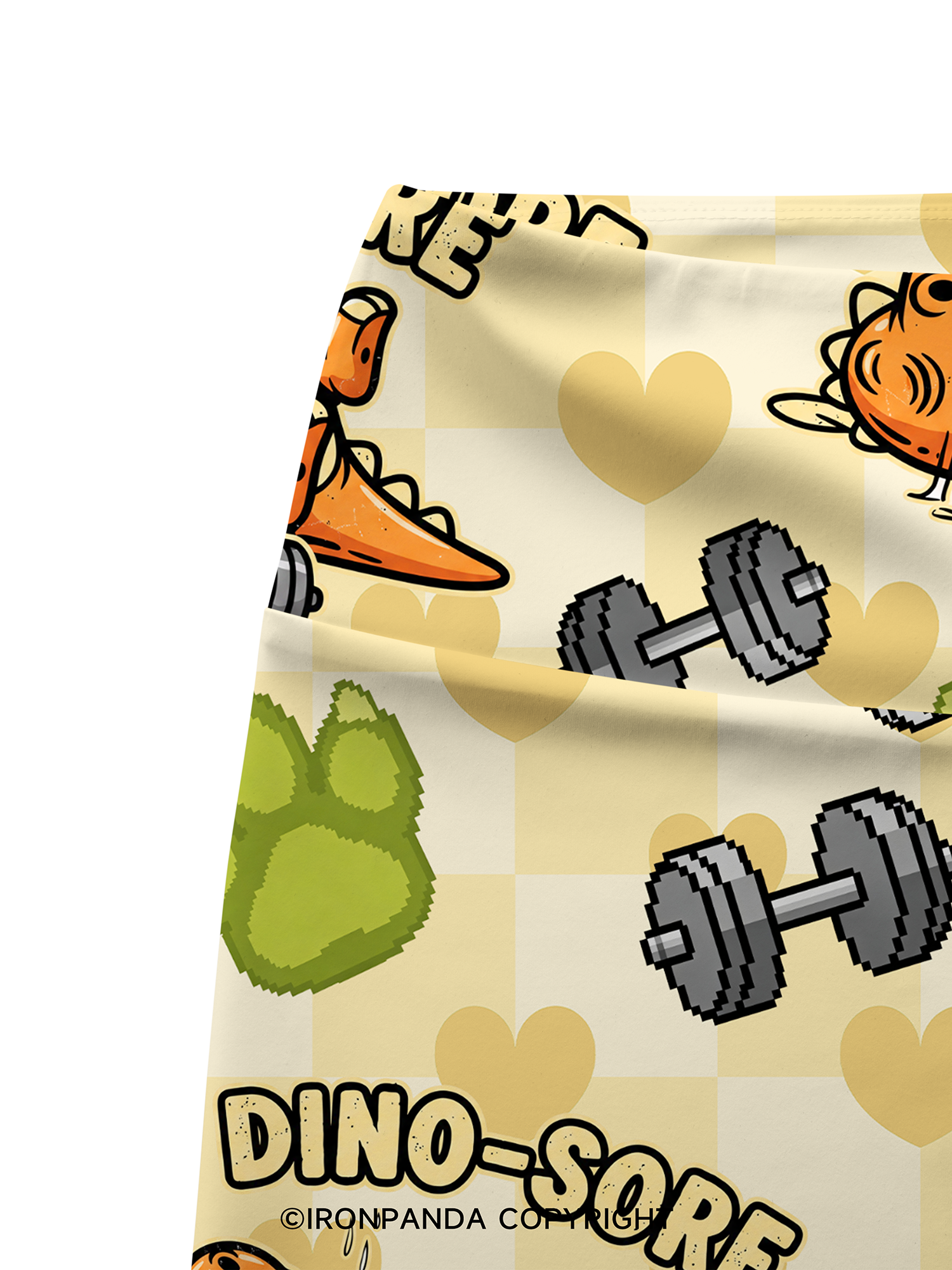 Dino-Sore Lifter Workout Printed Yoga Cycling Shorts