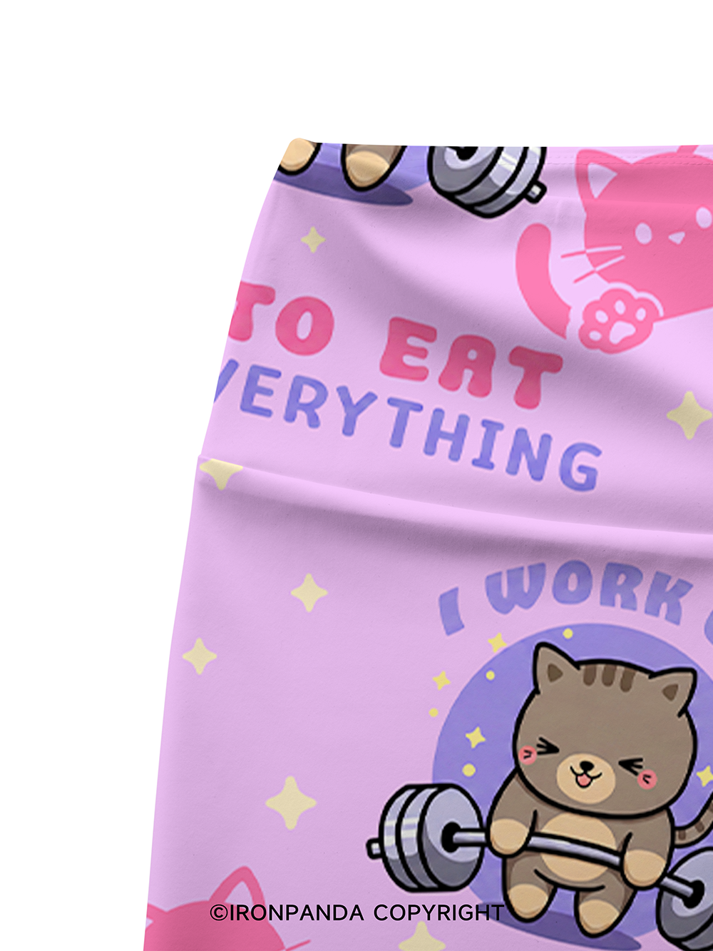 I WORK OUT TO EAT EVERYTHING Printed Yoga Cycling Shorts