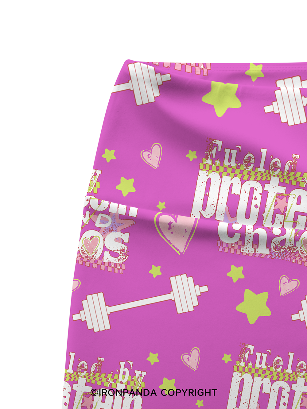 FUELED BY PROTEIN AND CHAOS Printed Yoga Cycling Shorts