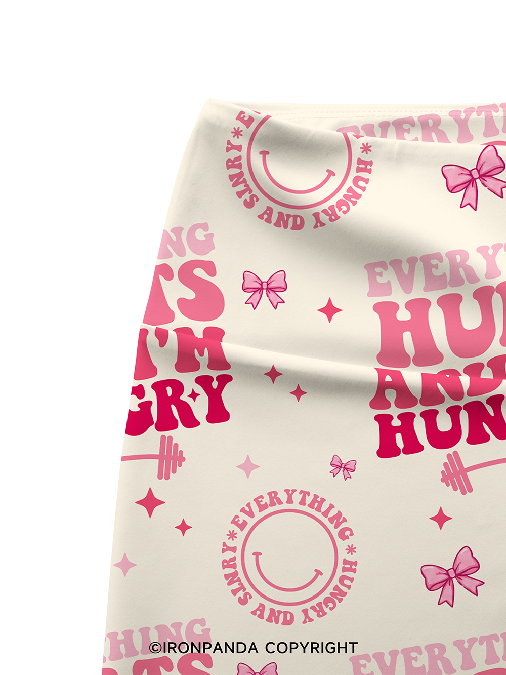 EVERYTHING HURTS AND I'M HUNGRY FITNESS Printed Yoga Cycling Shorts