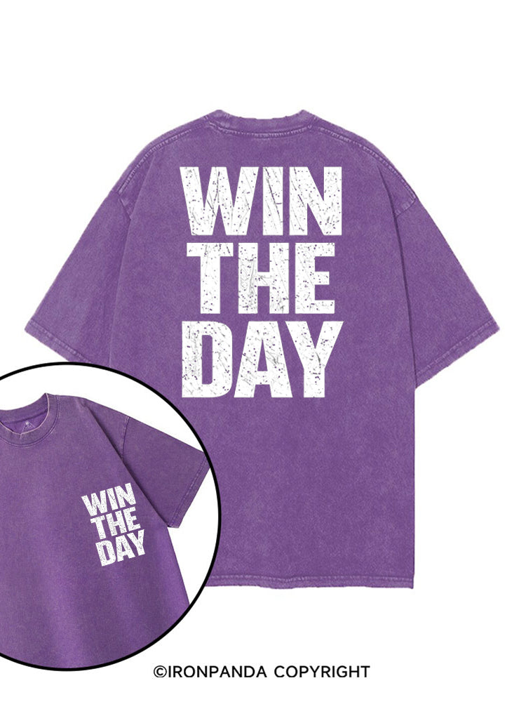 WIN THE DAY printed Gym Shirt