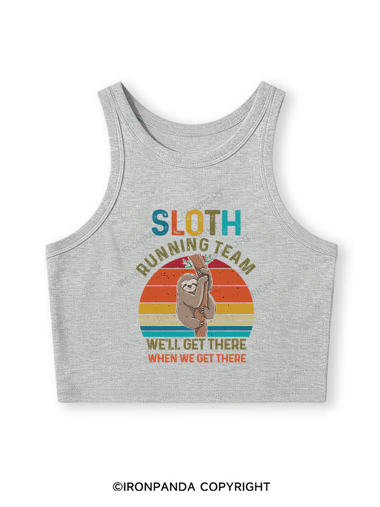 SLOTH RUNNING TEAM Fitted Crop Tank Top