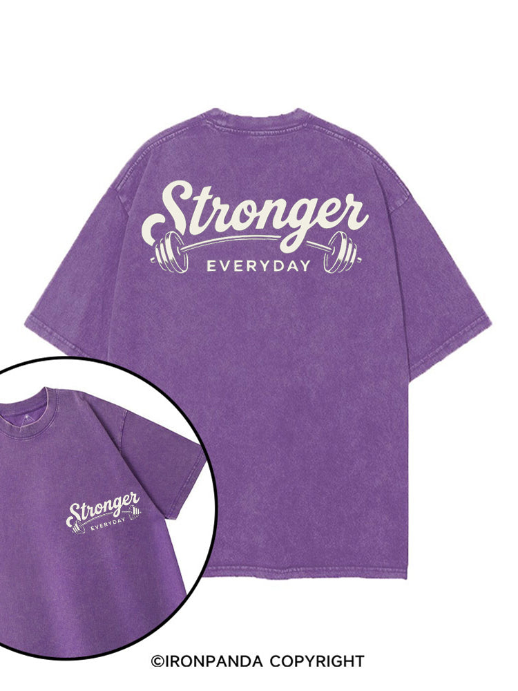 STRONGER EVERYDAY POSITIVE GYM printed Gym Shirt