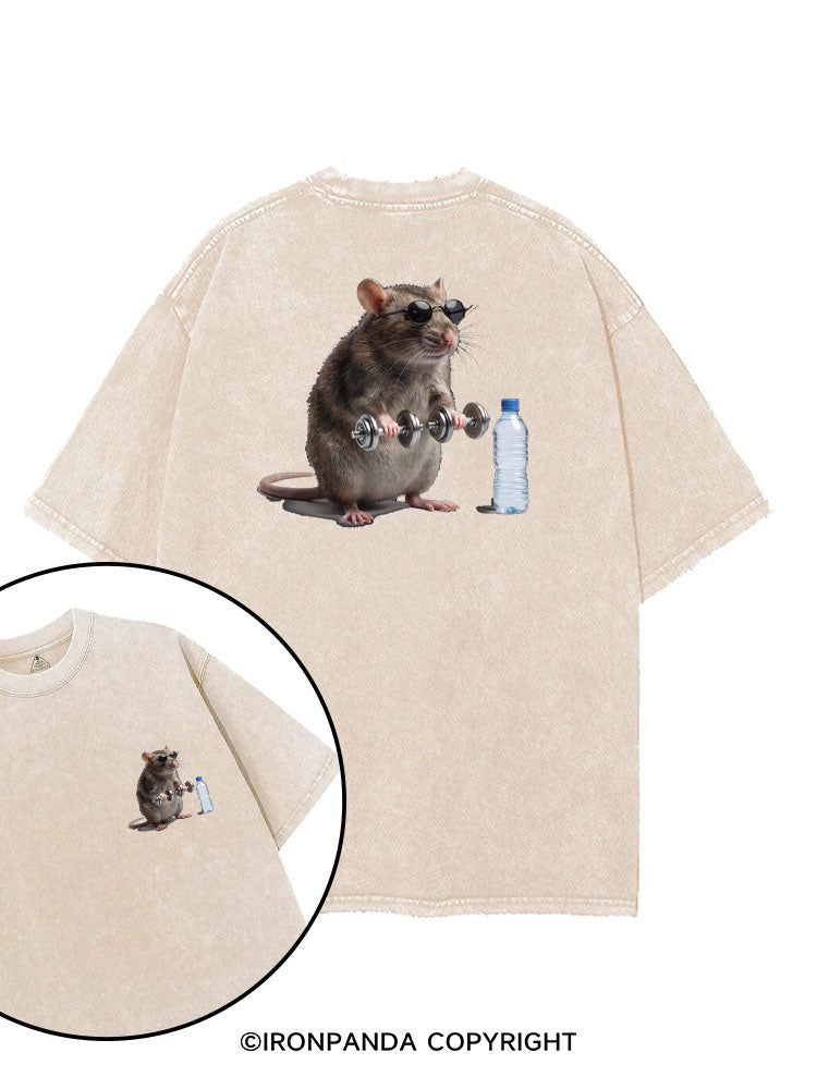 Funny Gym Rat printed Gym Shirt
