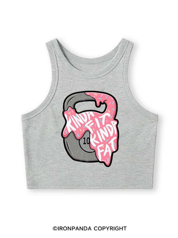 kinda fit sorta fat donut Fitted Crop Tank Top