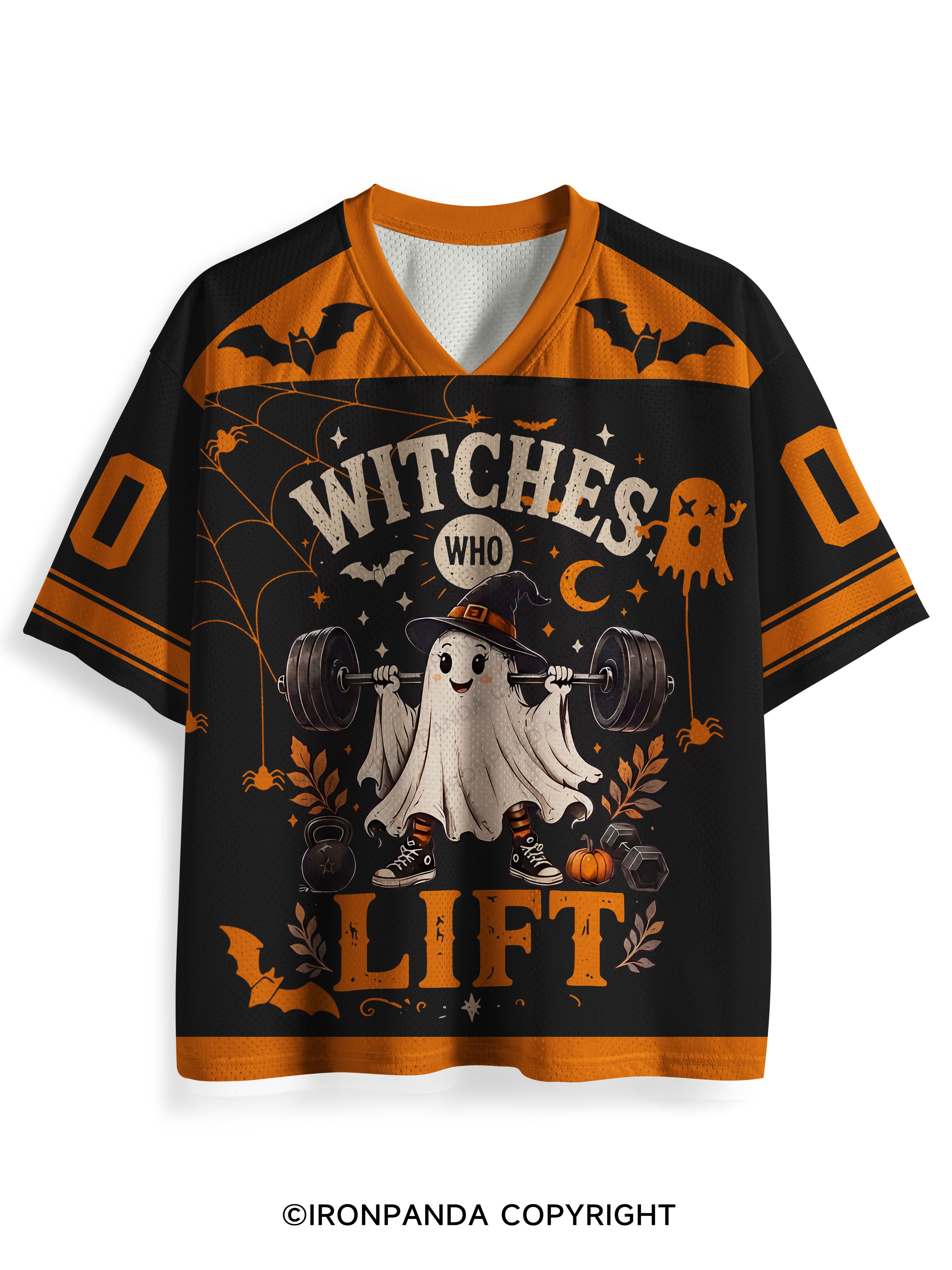 WITCHES WHO LIFT GHOST HALLOWEEN GYM Mesh Jersey