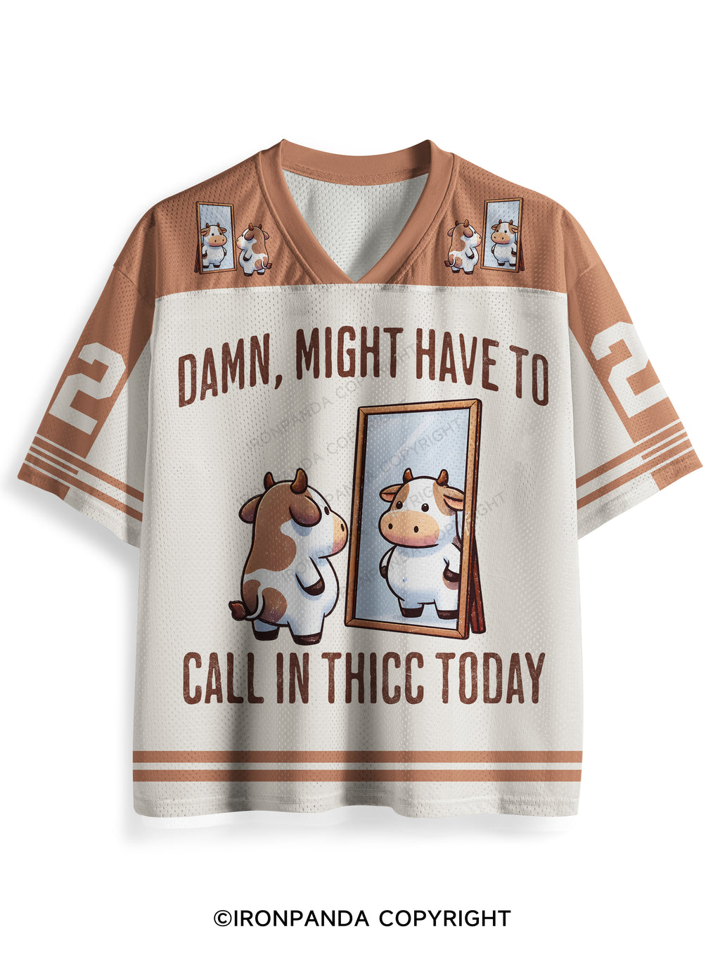 DAMN, MIGHT HAVE TO CALL IN THICC TODAY COW Mesh Jersey