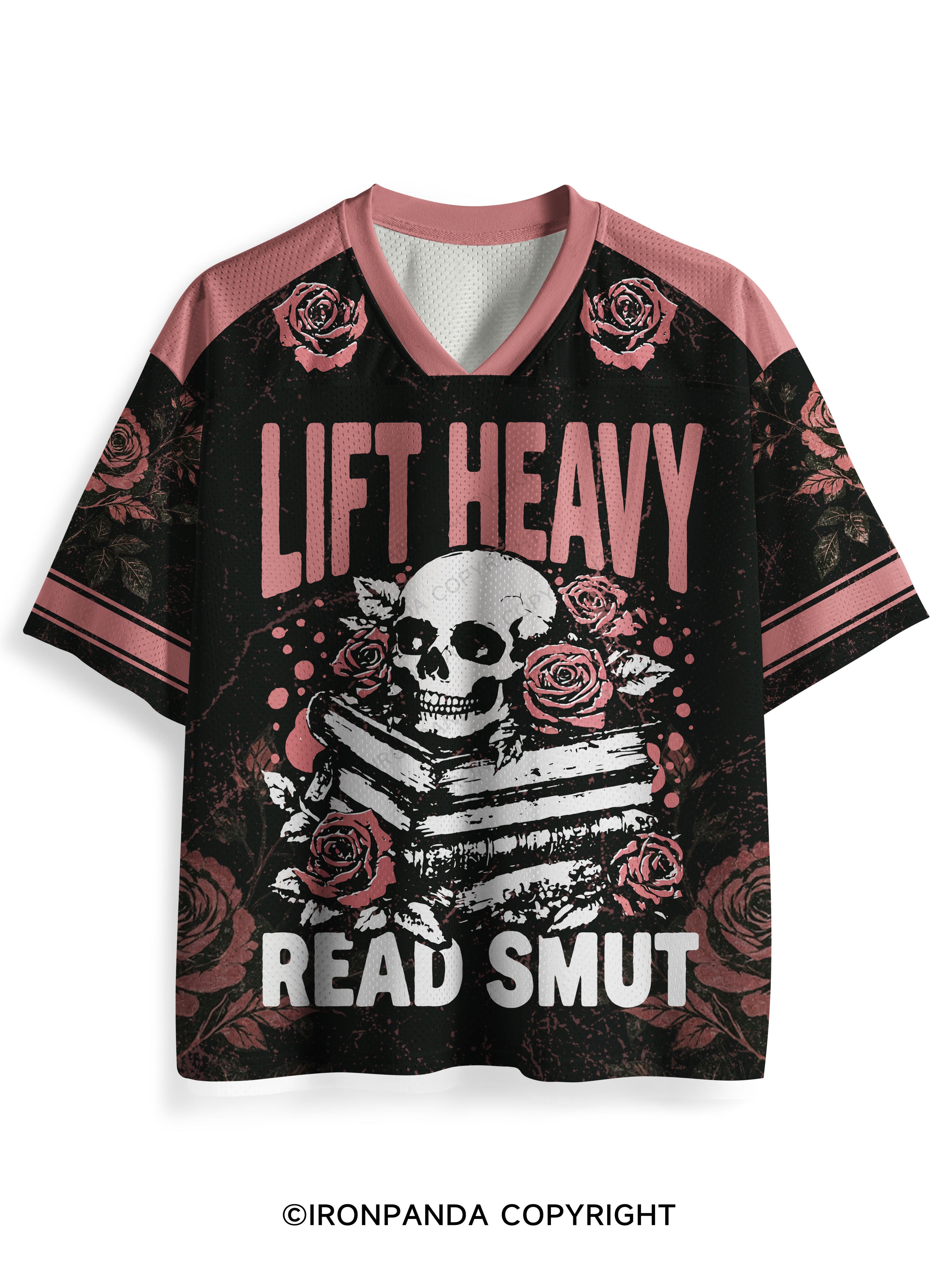 LIFT HEAVY READ SMUT SKELETON Mesh Jersey