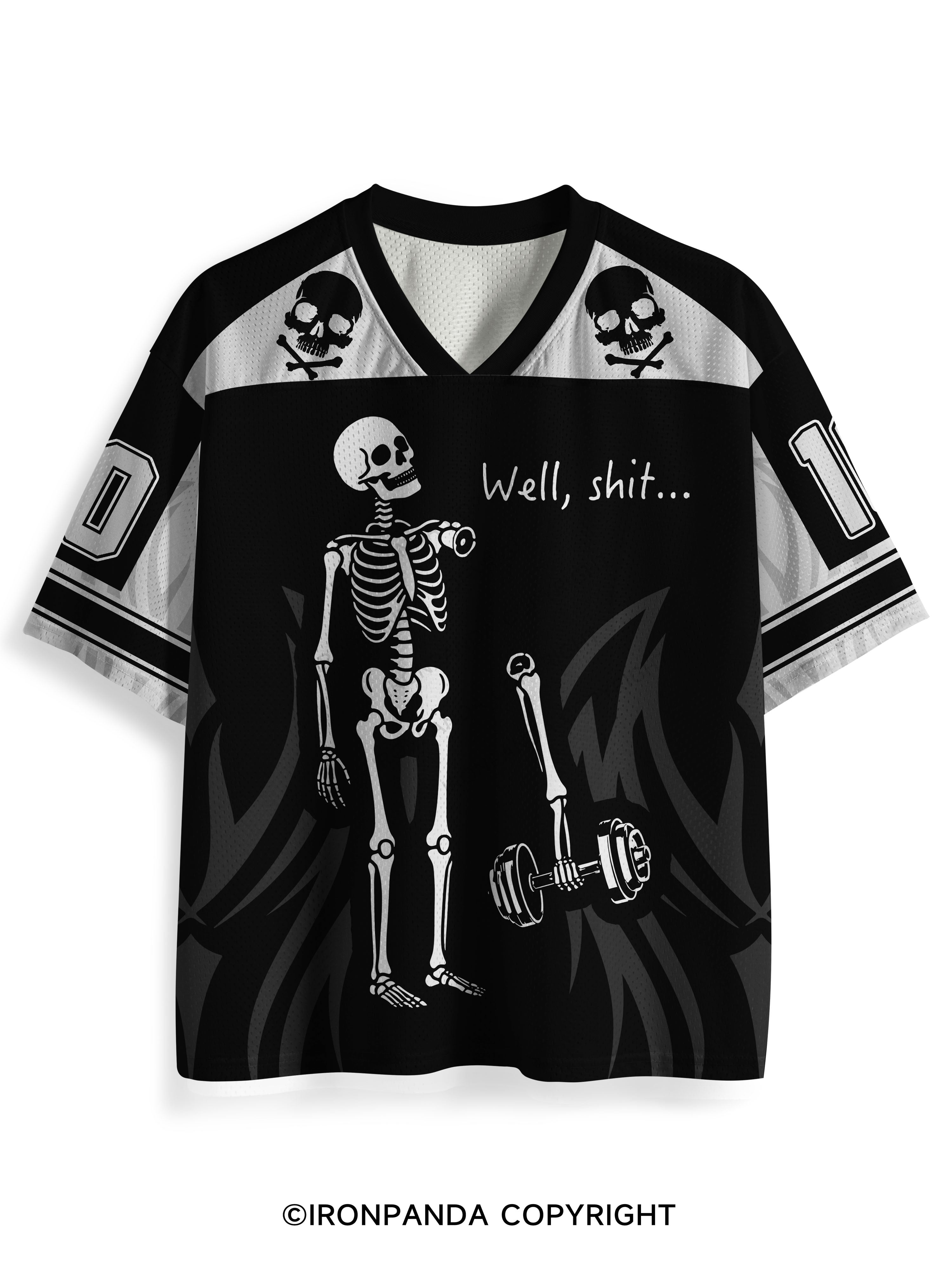 Well Shit Funny Skeleton Mesh Jersey