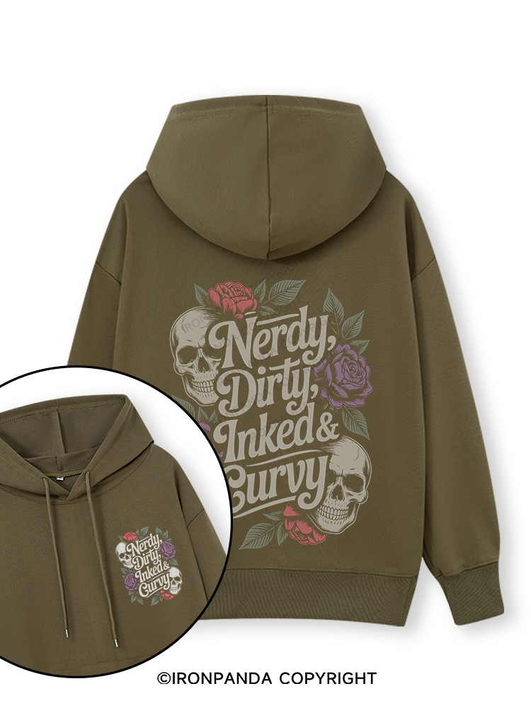 NERDY, DIRTY, INKED & CURVY  Double-Sided Printed Classic Gym Hoodie